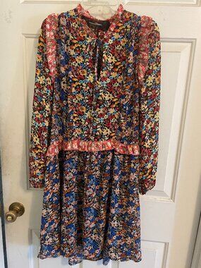 Code X Mode Floral Long Sleeve Boho Dress Size SMALL